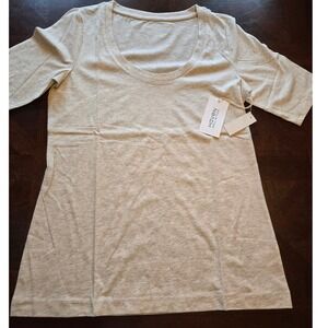 Haven Well Within Womens Scoop Neck T-Shirt Heather Gray Short Sleeve Small NEW